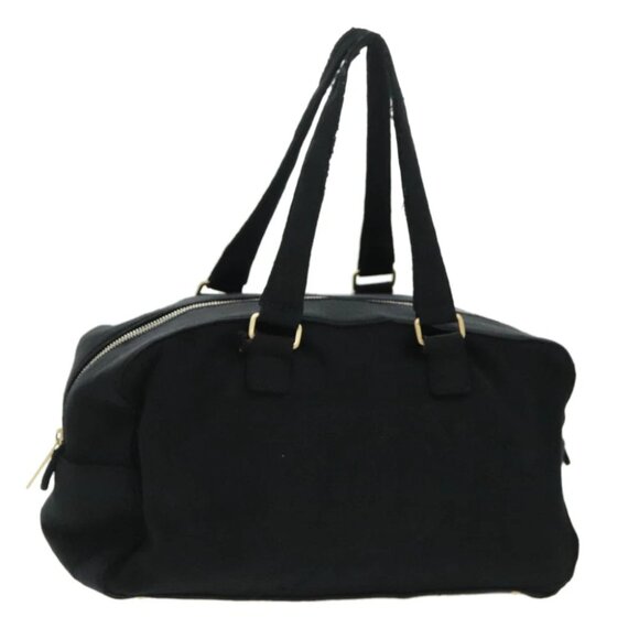 CHANEL Hand Bag Cotton Black Gold CC - Picture 1 of 15